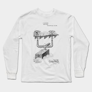 Smoke House Vintage Patent Hand Drawing Long Sleeve T-Shirt